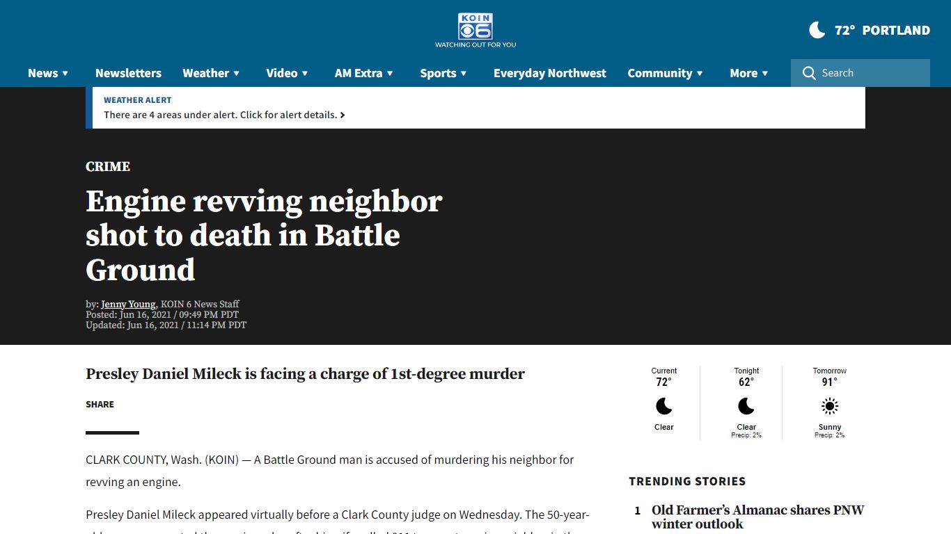 Engine revving neighbor shot to death in Battle Ground